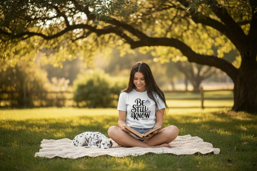 Be Still & Know - White Variant Under Tree