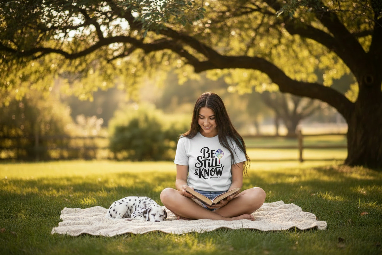 Be Still & Know - White Variant Under Tree