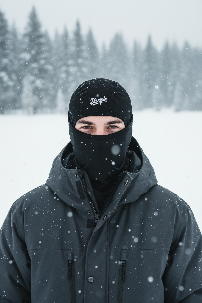 Disciple Face Mask - Snowy Winter Mockup