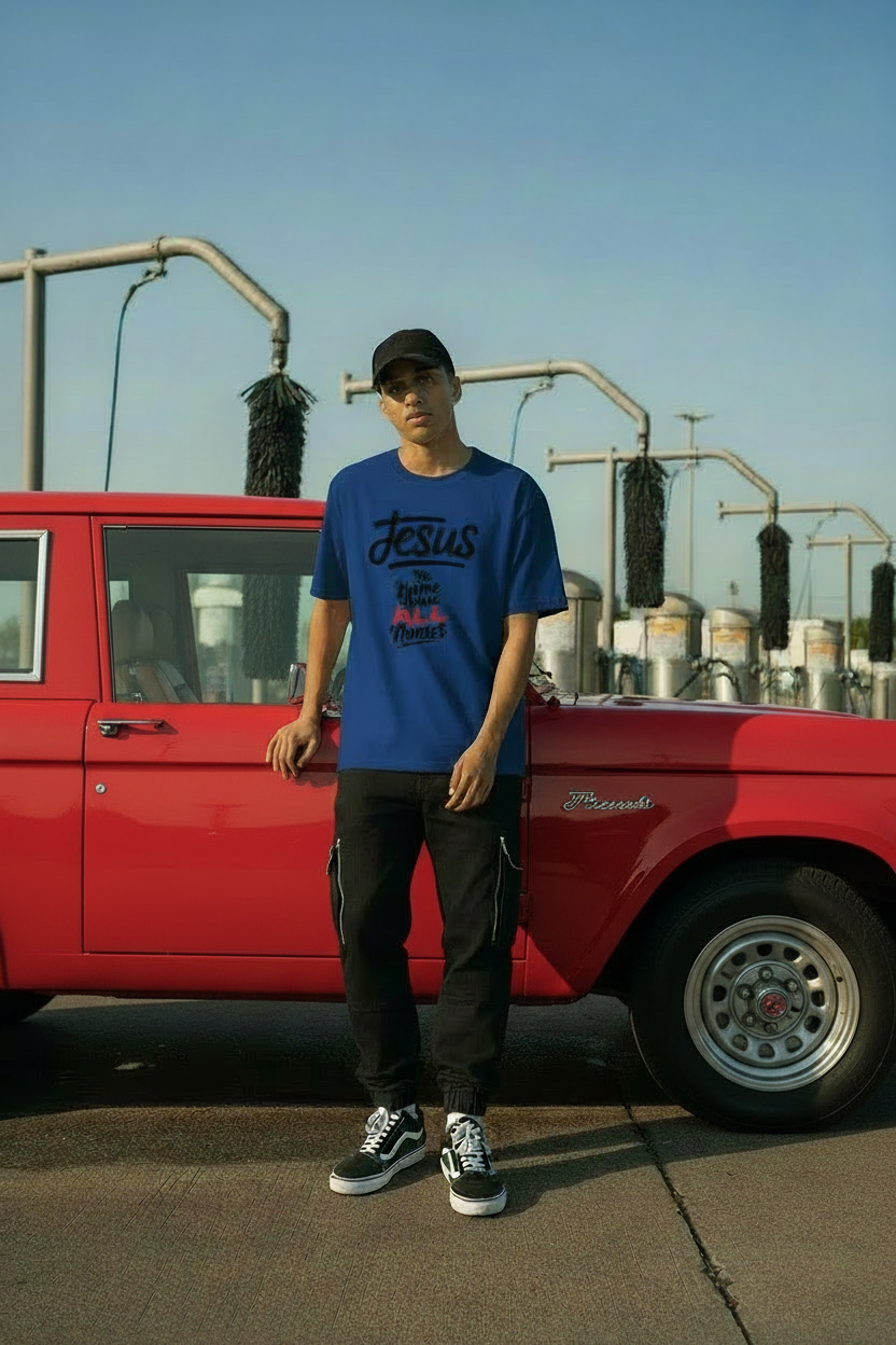 Name Above - Red Ford Bronco Mockup