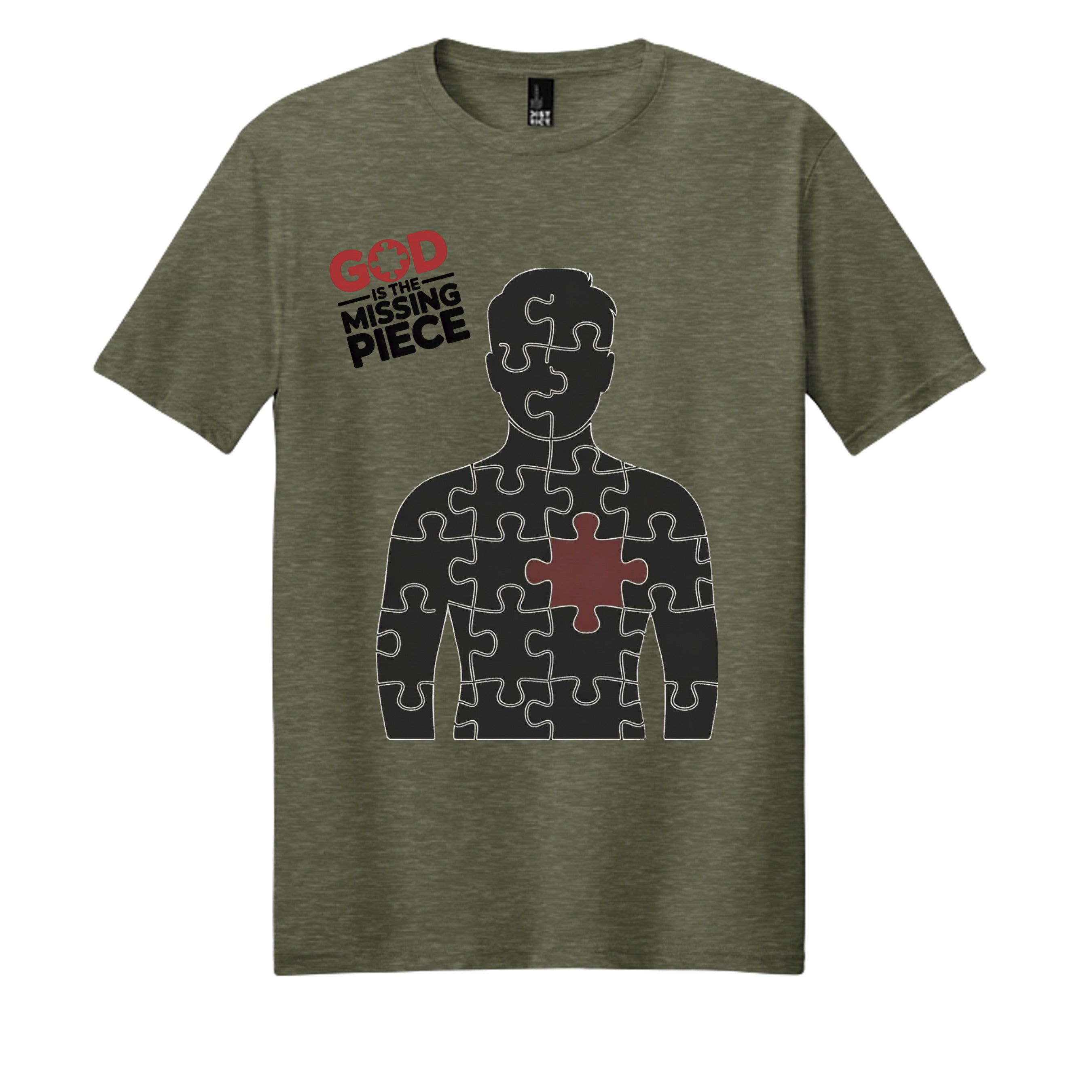 Heathered Olive - DM108 - FRONT